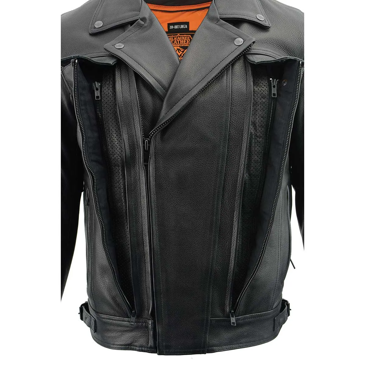 Milwaukee Leather LKM1760 Men's Black Leather Motorcycle Riders Jacket