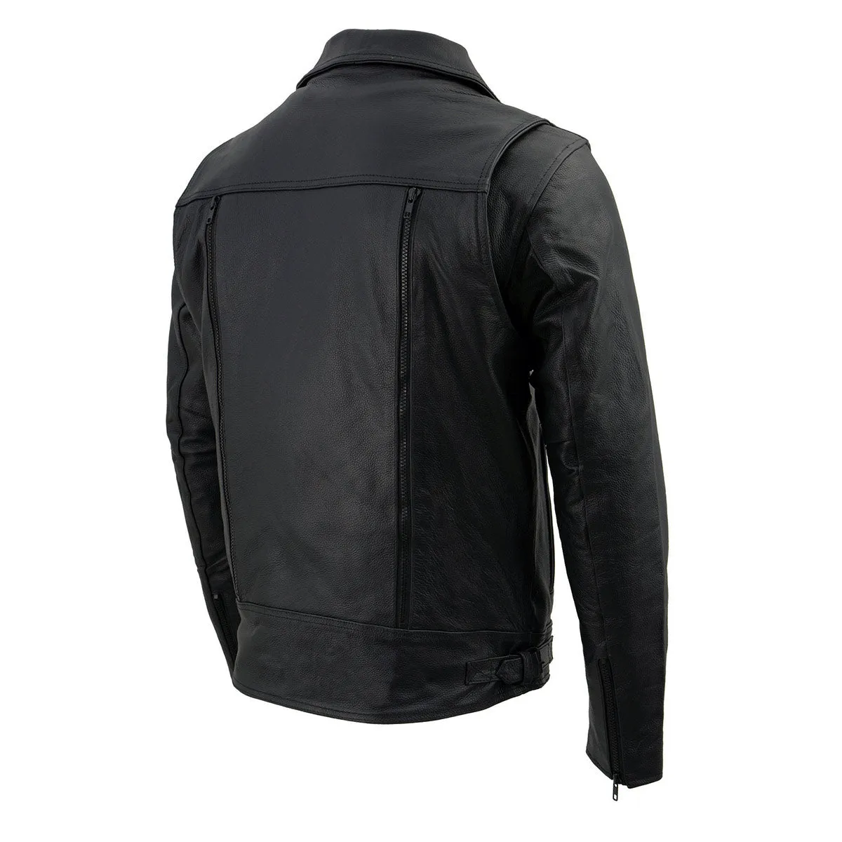 Milwaukee Leather LKM1760 Men's Black Leather Motorcycle Riders Jacket