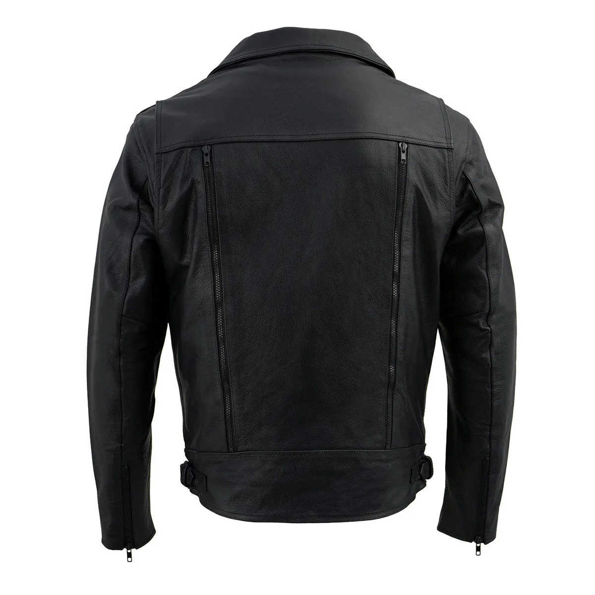 Milwaukee Leather LKM1760 Men's Black Leather Motorcycle Riders Jacket