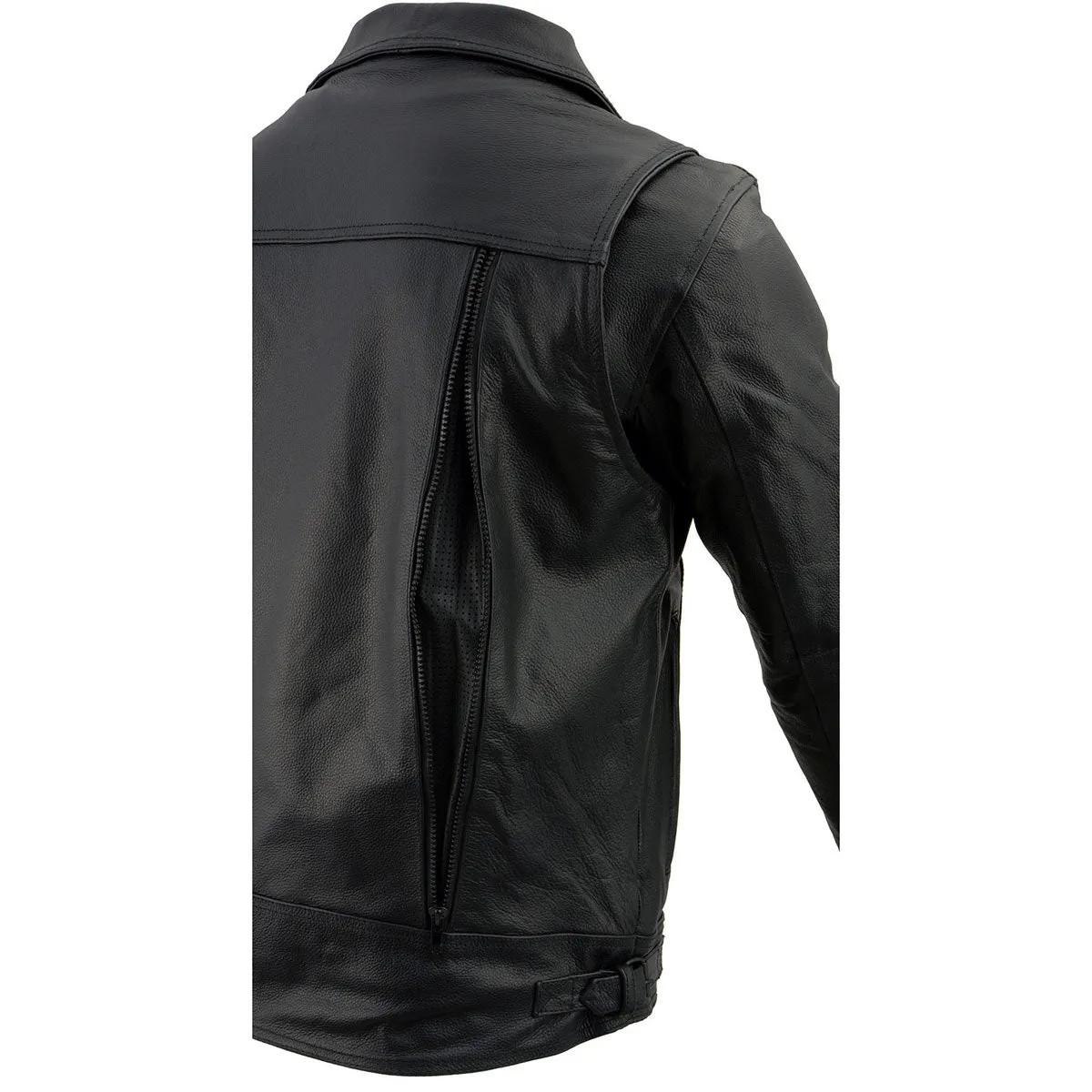 Milwaukee Leather LKM1760 Men's Black Leather Motorcycle Riders Jacket