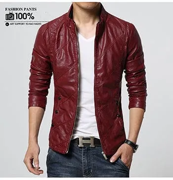 Motorcycle Casual Leather Jackets For Men