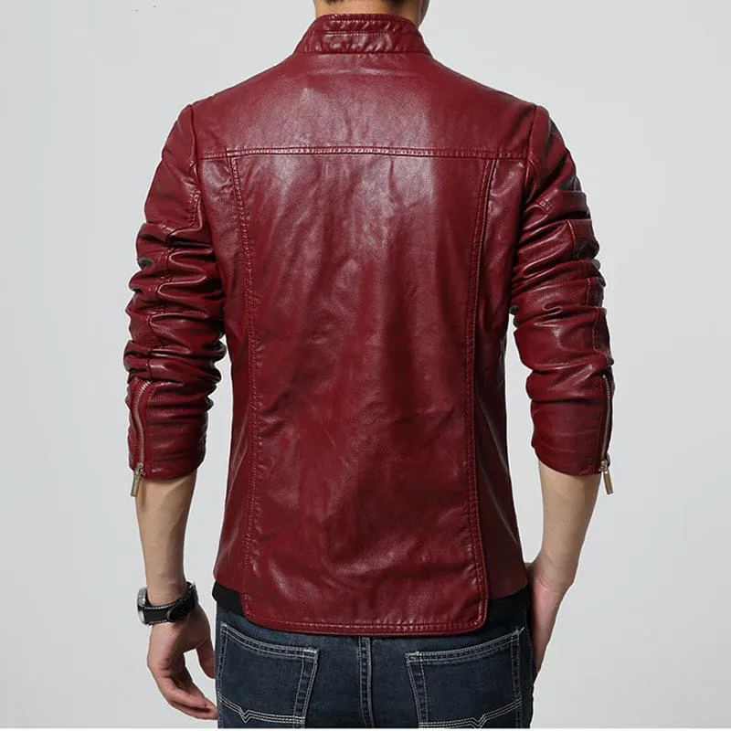 Motorcycle Casual Leather Jackets For Men