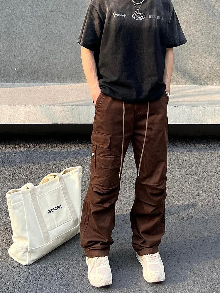 Multi-pocket Straight-leg Cargo Pants