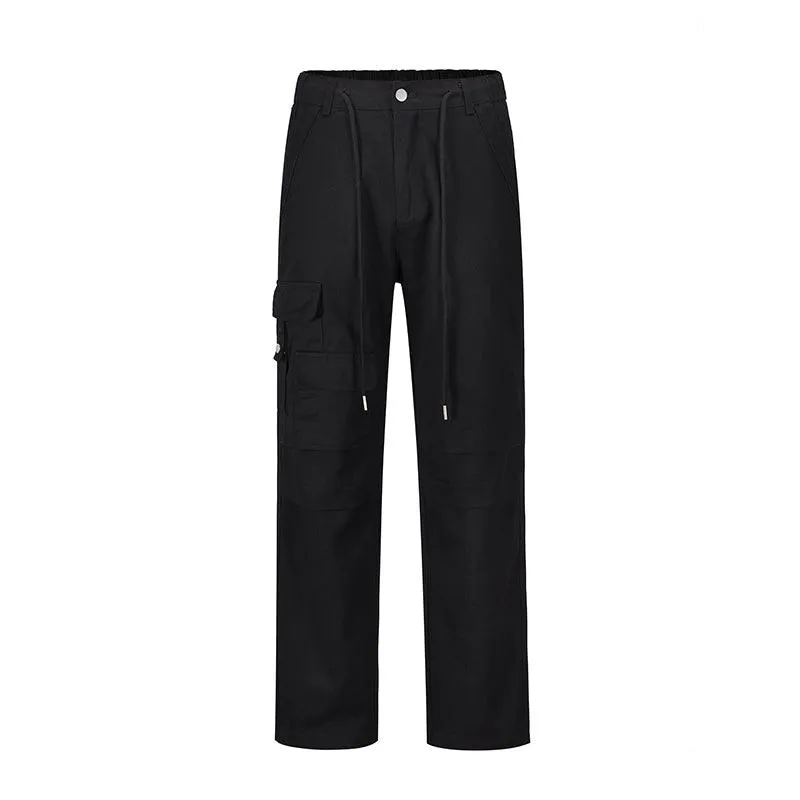 Multi-pocket Straight-leg Cargo Pants