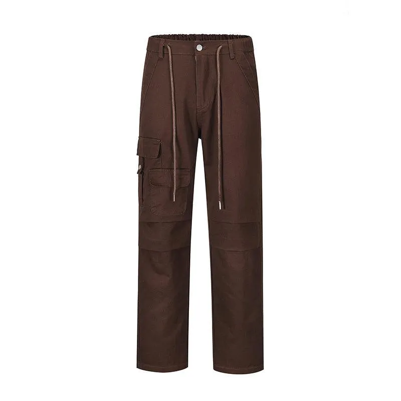 Multi-pocket Straight-leg Cargo Pants