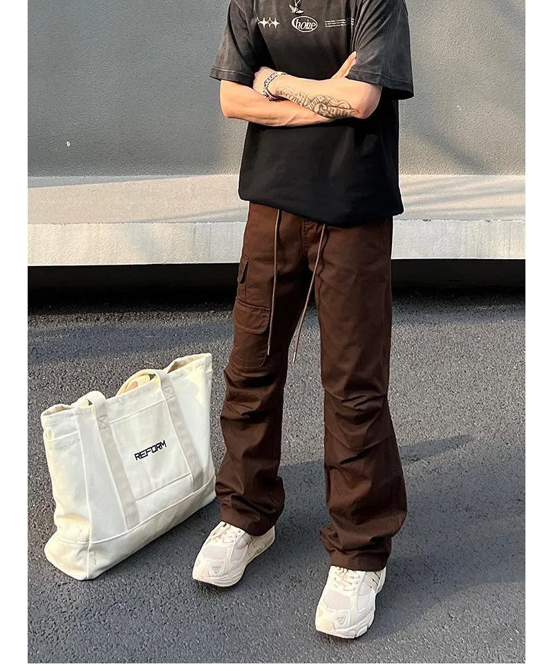 Multi-pocket Straight-leg Cargo Pants