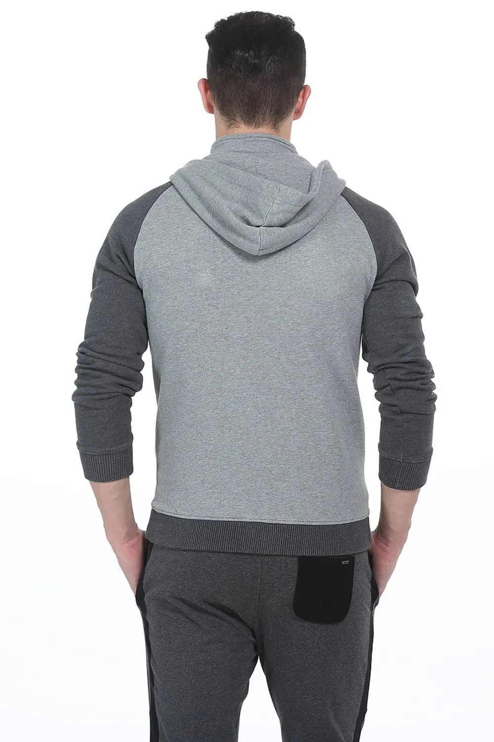 Muscle Fit Hooded Knit Jacket