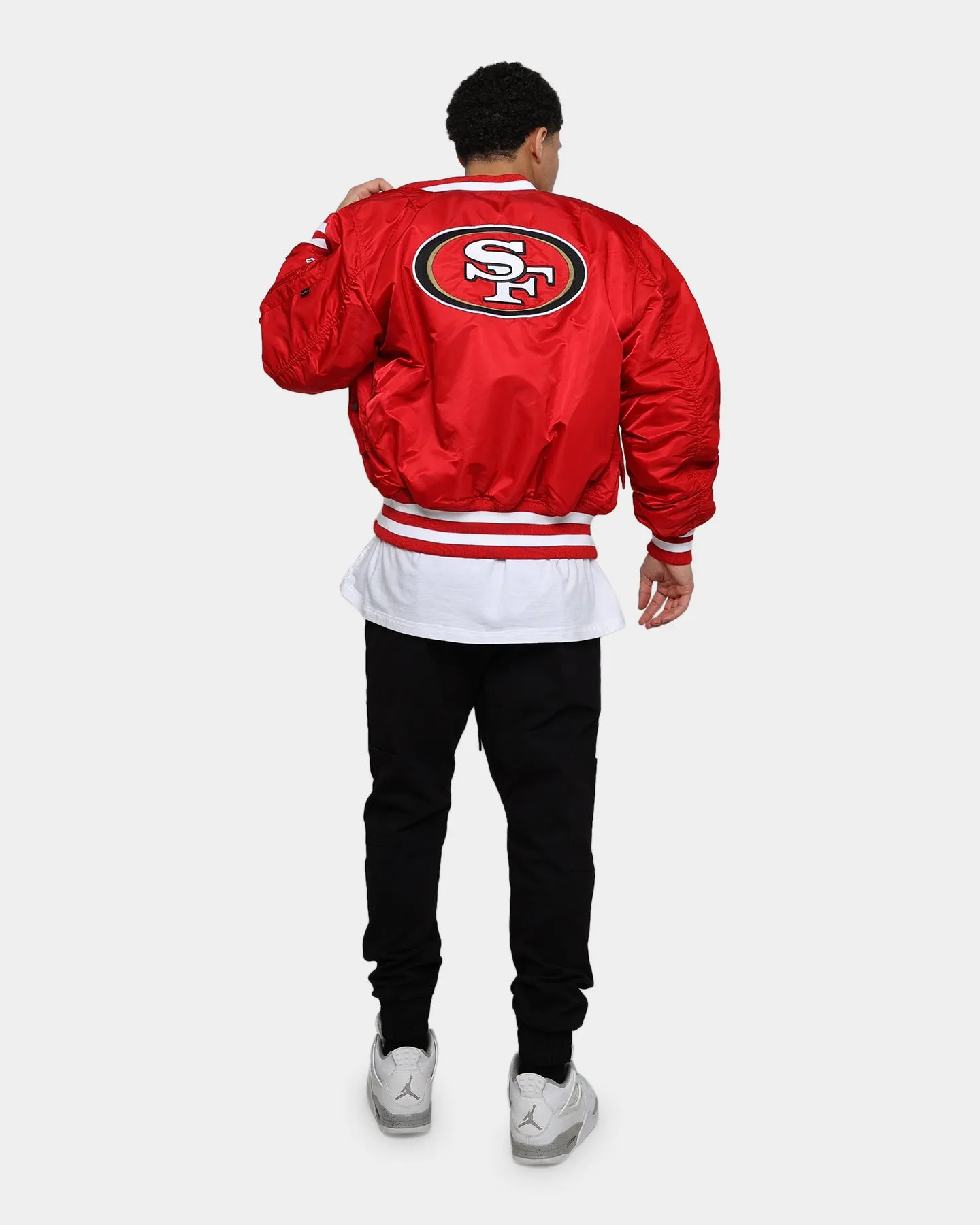 New Era X Alpha Series X NFL San Francisco 49ers MA-1 Bomber Jacket Red