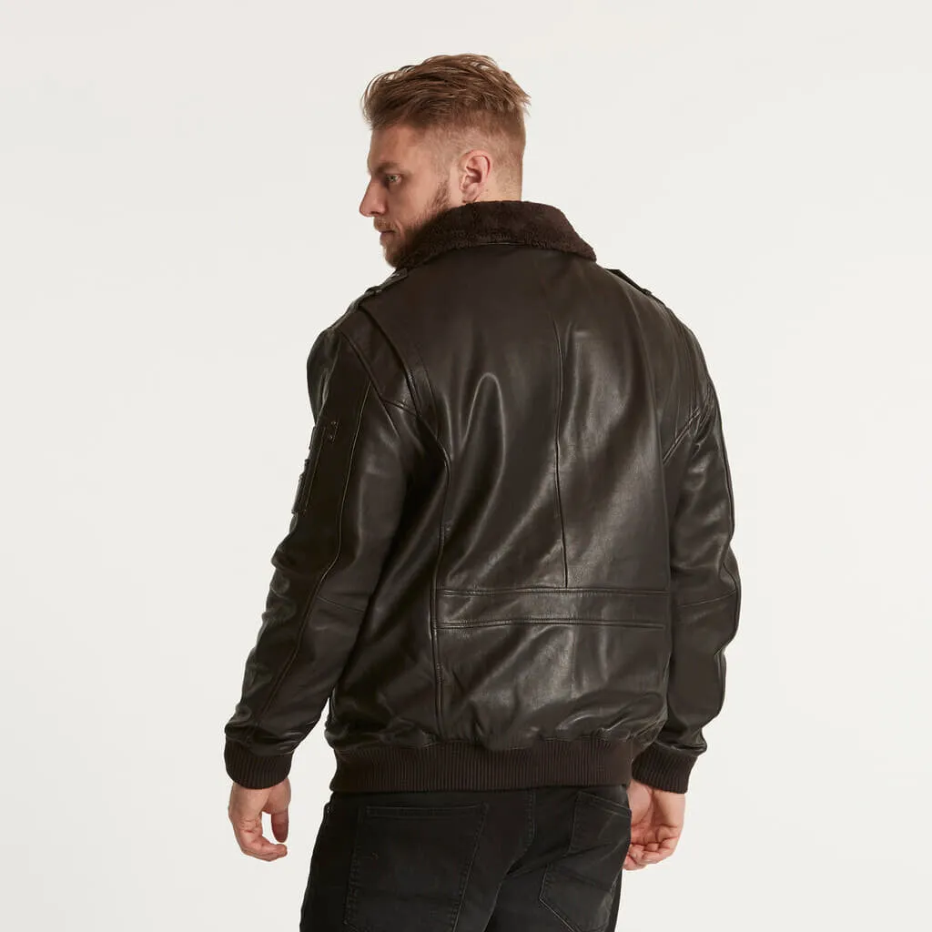 North 56.4 Leather Bomber Jacket 23318B K