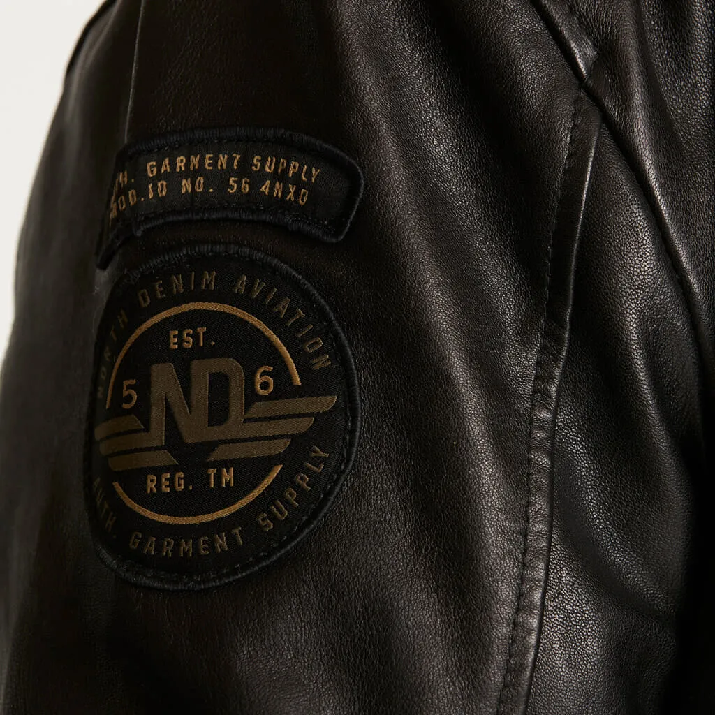 North 56.4 Leather Bomber Jacket 23318B K