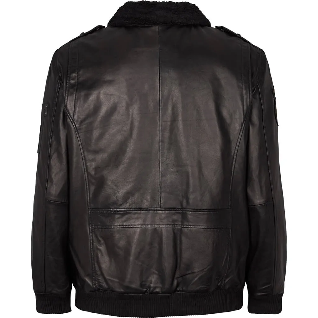 North 56.4 Leather Bomber Jacket 23318B K