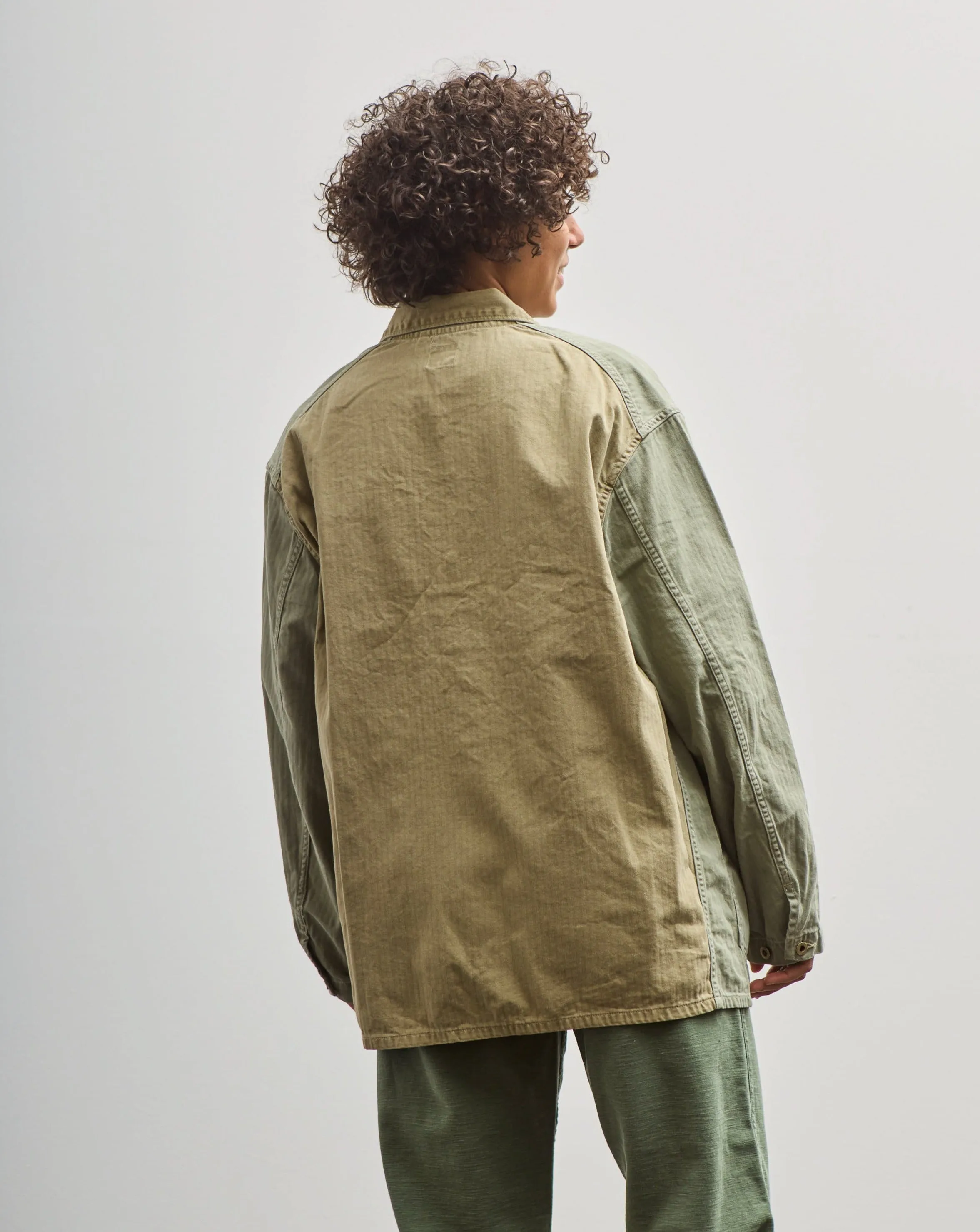 orSlow Utility Coverall, Green Herringbone