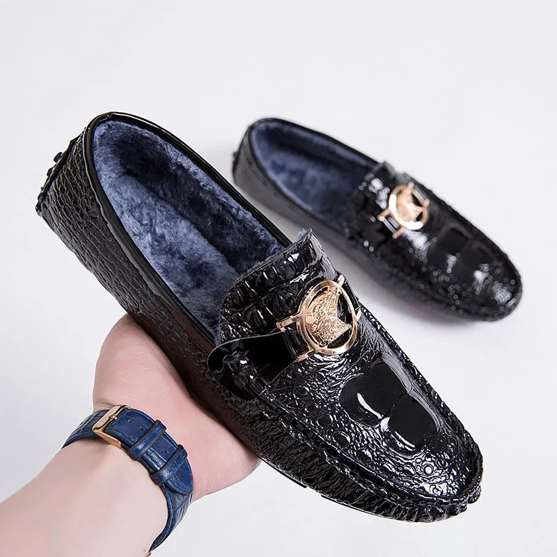 Plus Size Peas Shoes Men Velvet Casual