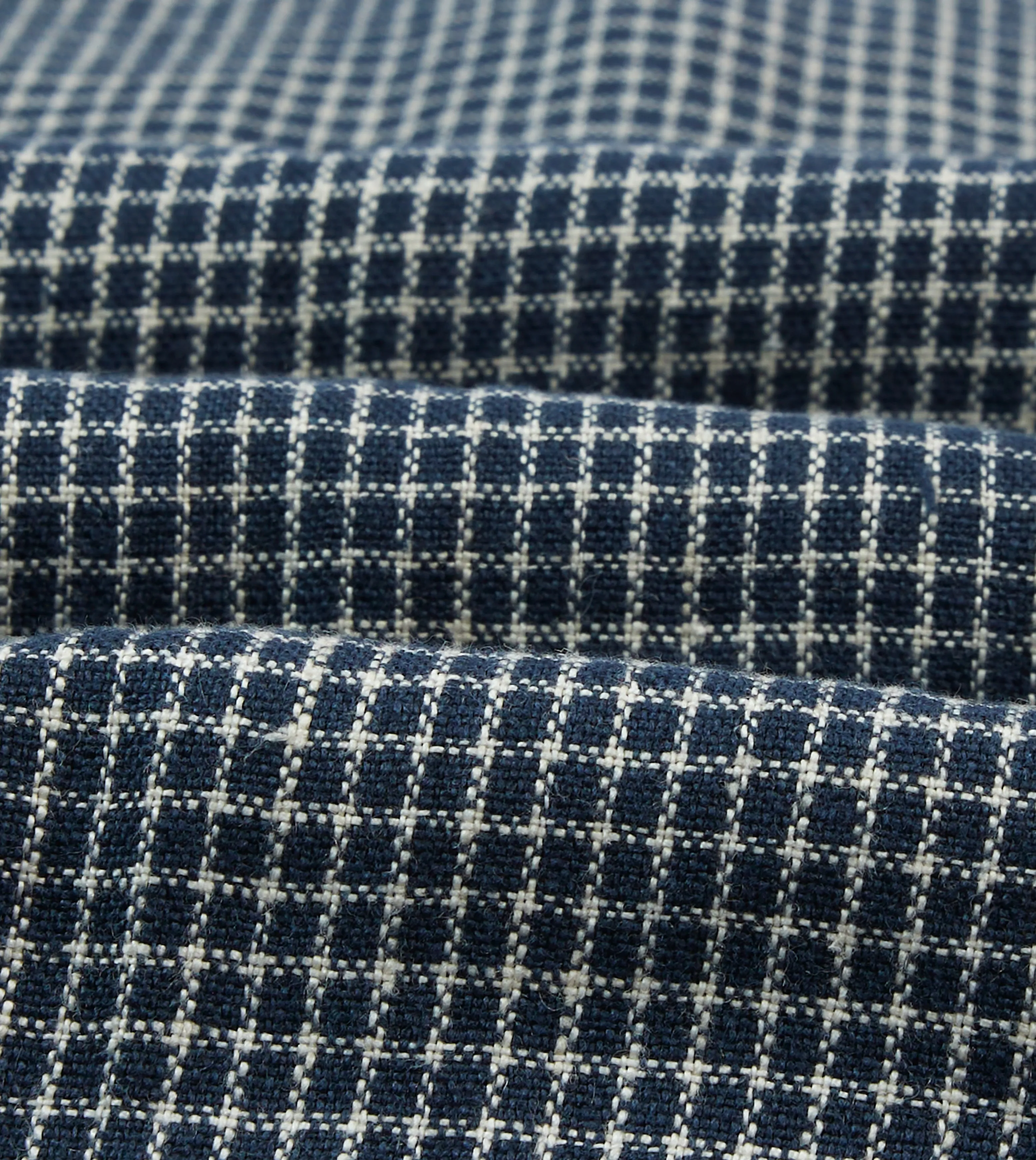 St. JOHN by Drake's Navy Check Linen Fatigue Jacket