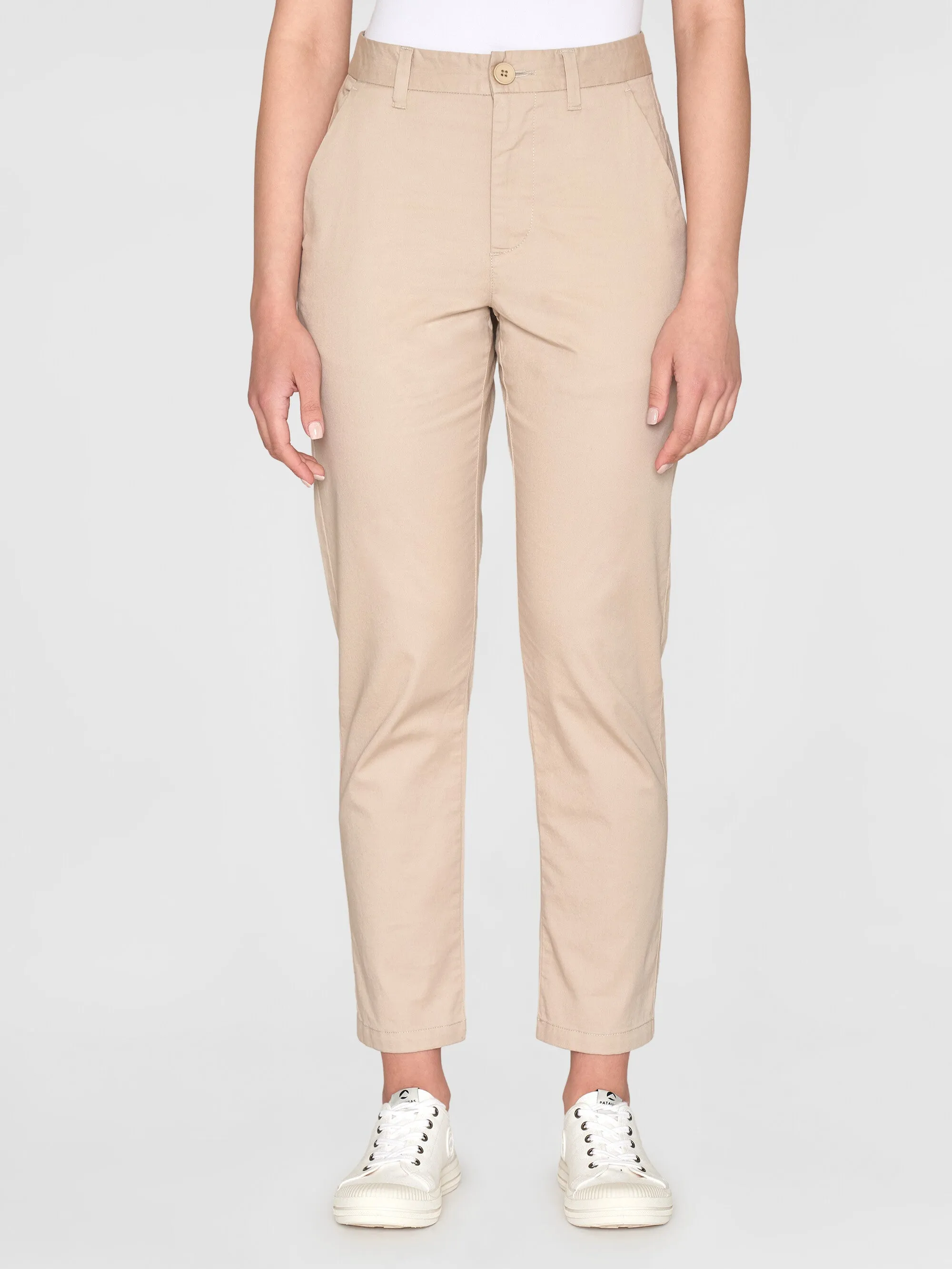 WILLOW regular cropped poplin chino - Light feather gray