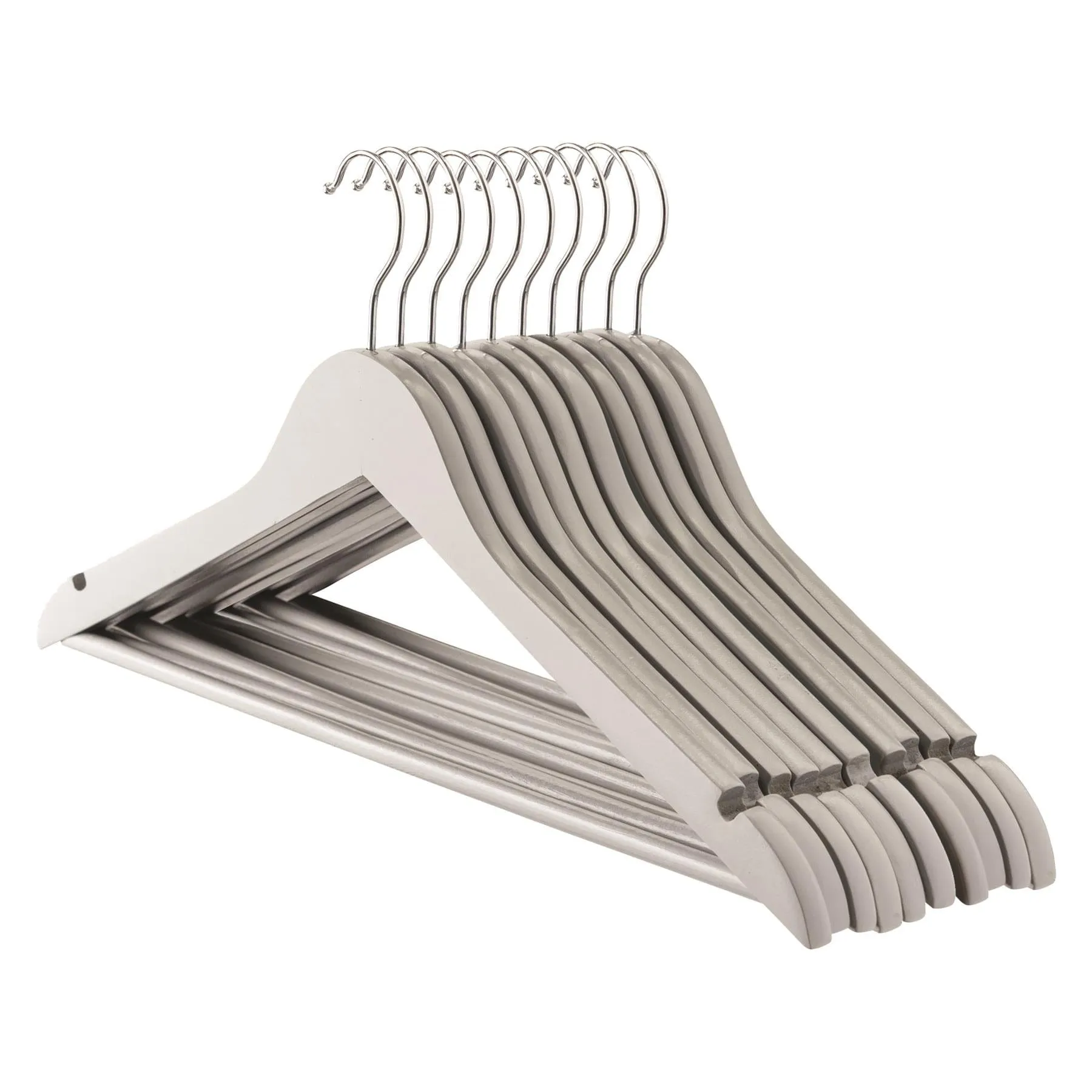 Wooden Coat Hangers - Pack of 10 - By Harbour Housewares