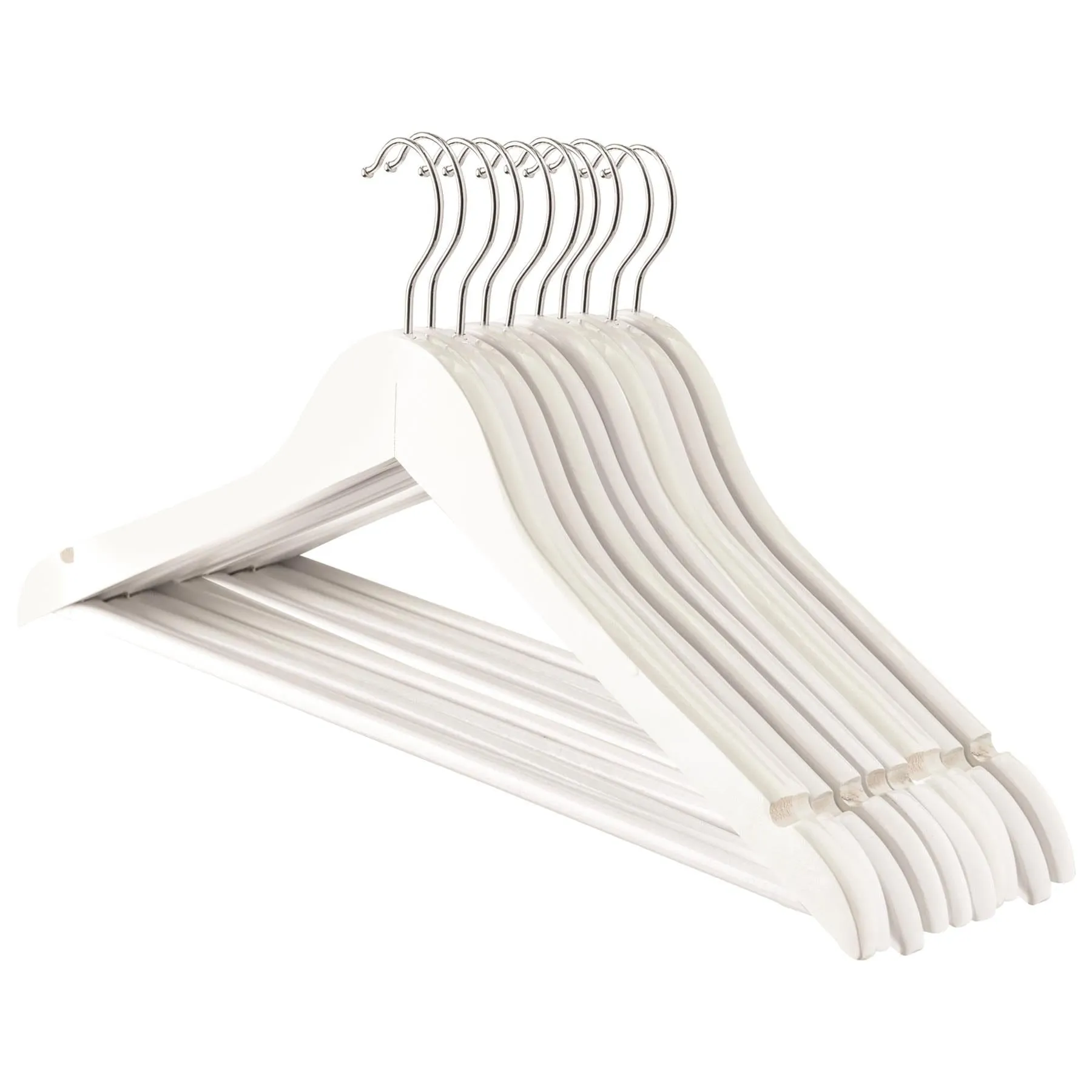 Wooden Coat Hangers - Pack of 10 - By Harbour Housewares